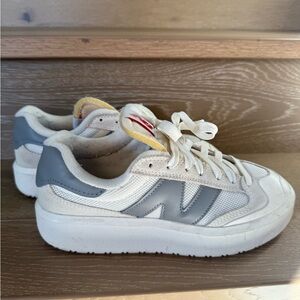 New Balance Cream and Gray Casual Sneakers